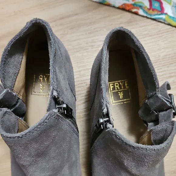 Frye Charcoal Suede Ankle Booties - Picture 2 of 5